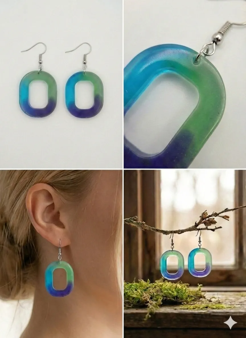 Boucle d'oreille Aurore Boréale — miniature 2